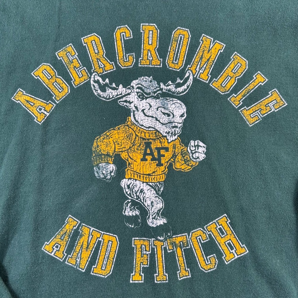VTG Abercrombie & Fitch Moose Is Loose Long Sleeve Shirt Mens M Green Muscle Fit